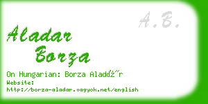 aladar borza business card